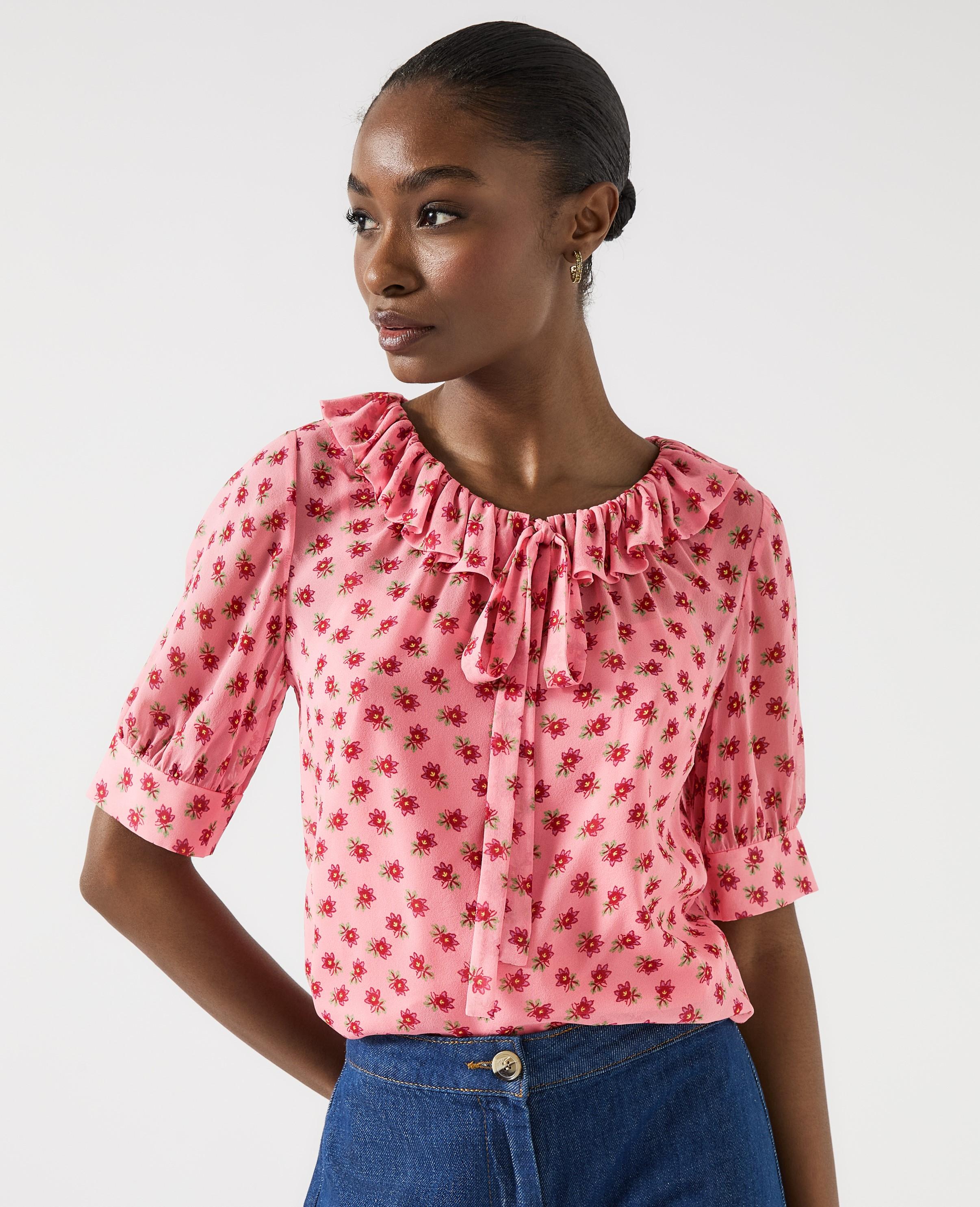 Coco Frilled Pink Blouse | Clothing | Collections | L.K.Bennett